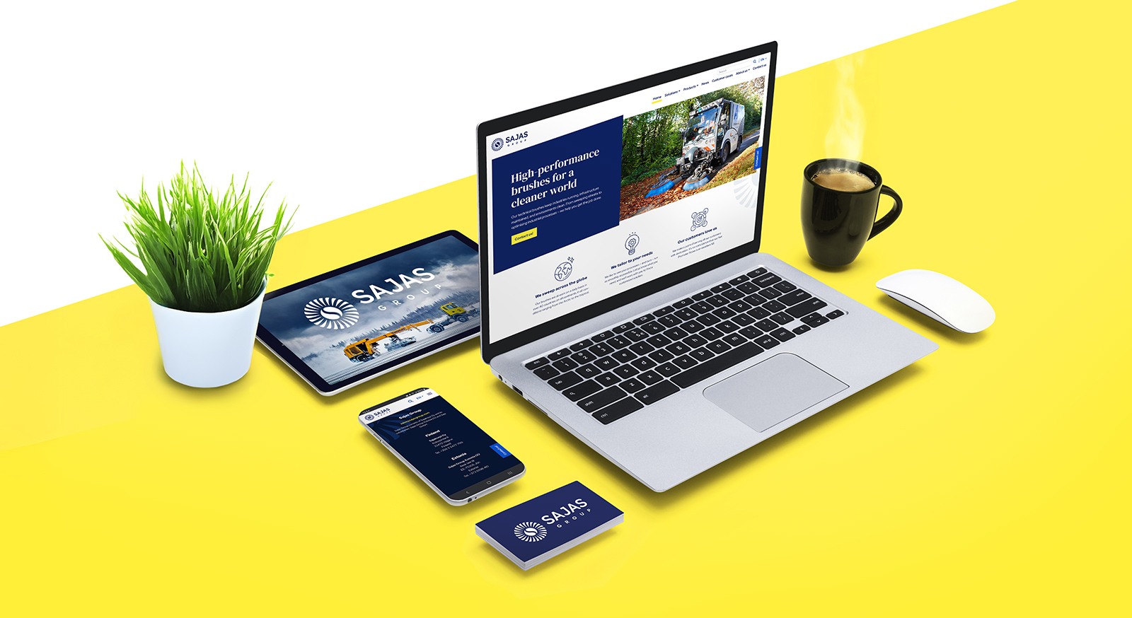 Sajas Group New look: Website and business cards